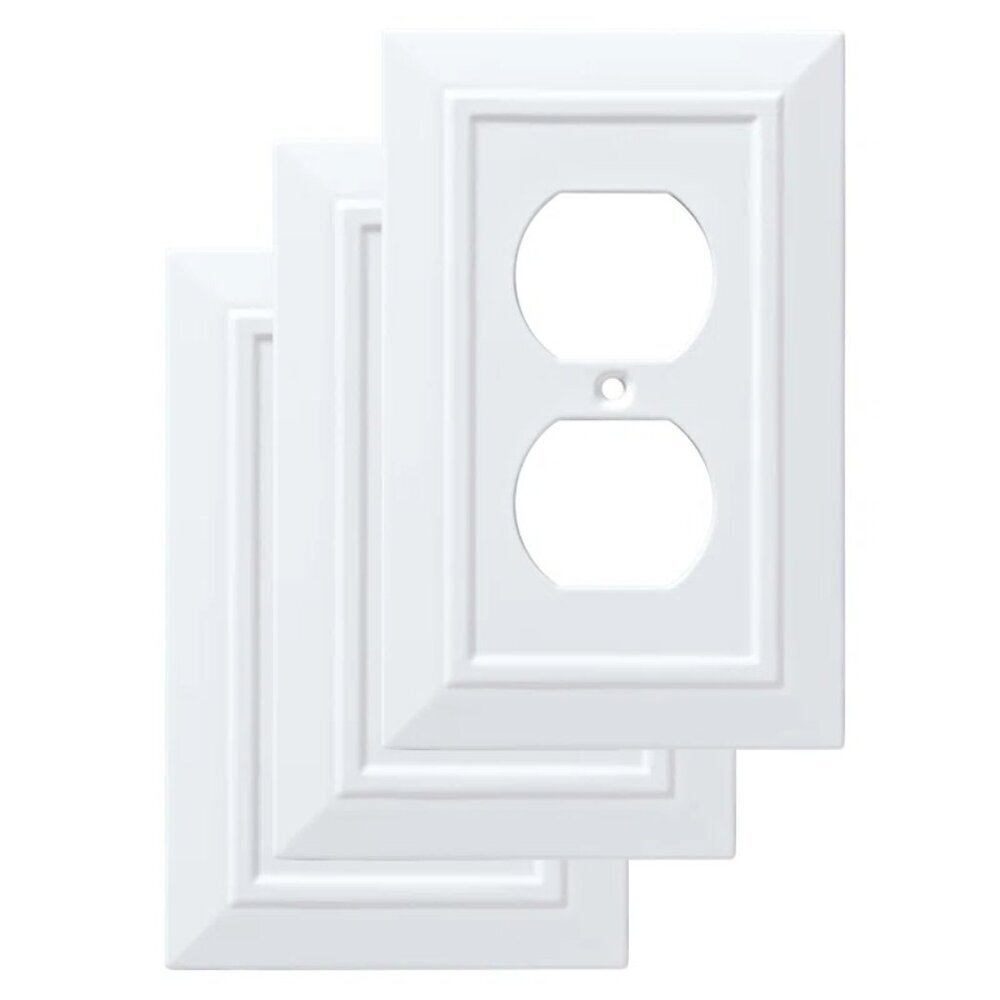 24 Franklin Brass Classic Architecture 1-Gang Duplex Outlet Wall Plate 3 Pack